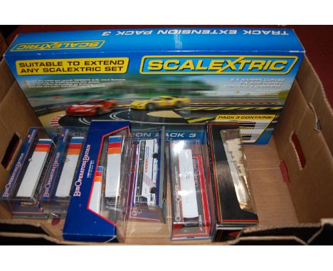 A collection of modern release diecast and Scalextric accessories to inc. Corgi original Omnibus