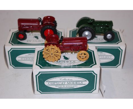 Three various boxed Copy-Cat Models diecast tractor models, to include No.1 Fordson tractor 