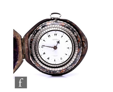 A quadruple cased pocket watch made for the Turkish market, the white enamel dial with arrow and 0 markers, named Marwick, Ma