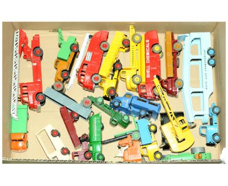 Dinky Toys Group Of Unboxed Repainted Commercial Vehicles. To Include 956 Turntable Ladder Fire Escape, Commer Recovery Truck