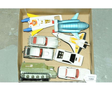 Corgi &amp; Dinky Group Of Unboxed TV &amp; Film Related Vehicles. To Include James Bond 007 Lotus Esprit, Dinky Thunderbird 