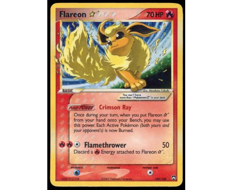 SGB report:&nbsp;This Gold Star Flareon is sure to be a prized card of any Eevee collector. This example would be considered 