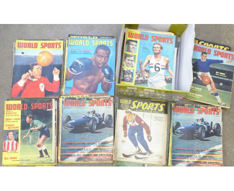 A collection of 1960's World Sports magazines, all sports including boxing (Sonny Liston), football, cricket, athletics, etc.