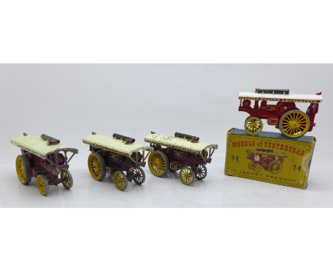 Four Y-9 Lesney Models of Yesteryear, Fowler 'Big Lion' Showman's Engine, one boxed 