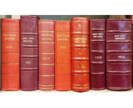 The East-India Company. The East-India Register and Army List for 1850, 1852, 1853, 1855, 1856, and [1858 and 1860], compiled