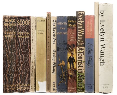 Waugh (Evelyn). Black Mischief, 1932; Scoop, 1938; Scott-King's Modern Europe, 1947; Helena, 1950; Love Among the Ruins, 1953