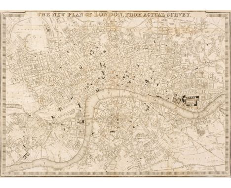 London. Virtue (G. publisher), The New Plan of London, from Actual Survey [1836], uncoloured engraved map, old folds, slight 