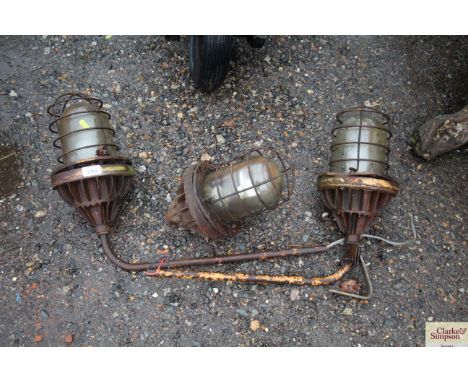 Three outdoor industrial light fittings