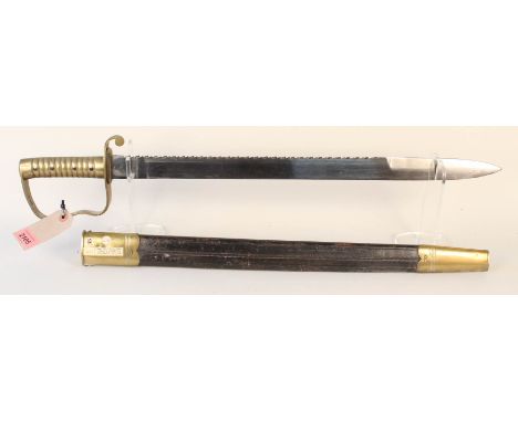 A British model 1856 Infantry Pioneers hanger/sword by Wilkinson, profusely marked with issue dated etc including the scabbar