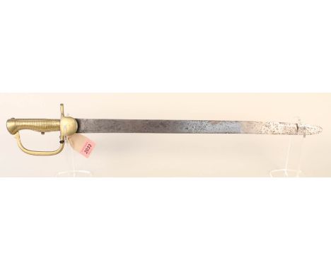 A British 2nd model Baker sword bayonet c1810 with brass hilt and blade marked 'Gill' (no scabbard)
