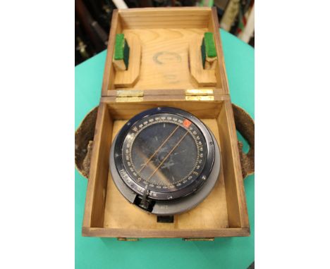 A WWII (dated 1941) type P8 compass with 'Air Ministry plaque' complete with fitted box, this type of compass was used in spi