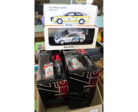 Six boxed Auto Art large scale rally cars