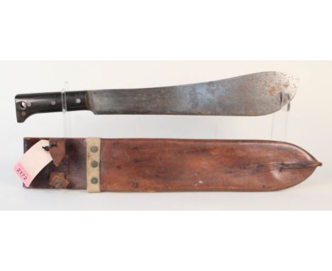 A U.S.A. WWII era machete, blade marked Legitimus Collins &amp; Co, Made in U.S.A. No.1250 1940, with sheath dated 1942