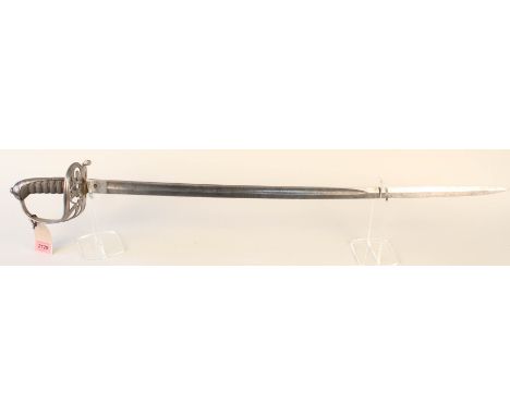 An early Victorian British model 1827 Rifle Brigade Officers sword, blade marked 'Starling Gt Yarmouth' (no scabbard)