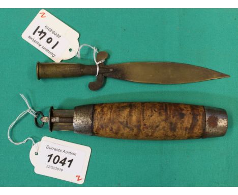 A Swedish 'Jon Engstrom' knife with a 'trench art' paper knife