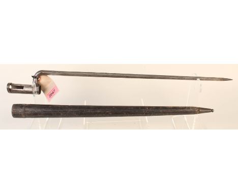 An Austrian model 1842 socket bayonet with scabbard