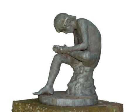 Skulptur -Dornauszieher- Bronze. Das Original ist im Konservatorenpalast in Rom zu sehen. Museumsreproduktion H.: 80 cm.