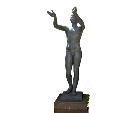 Skulptur betender KnabeBronze. Der Klassiker der bildenden Kunst, Museumsreproduktion in Originalgröße. H.: 134 cm.