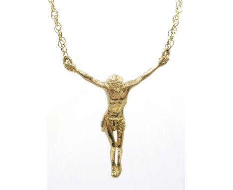 9ct gold crucifix Singapore necklace, hallmarked approx 4.4gm Condition Report Length = 63cmClick here for further images, co