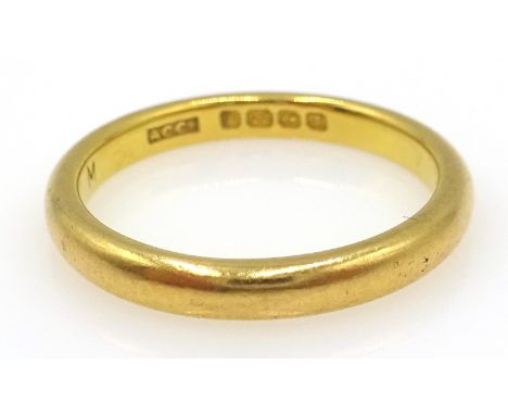 22ct gold wedding band hallmarked approx 3.9gm Condition Report Click here for further images, condition, auction times & del