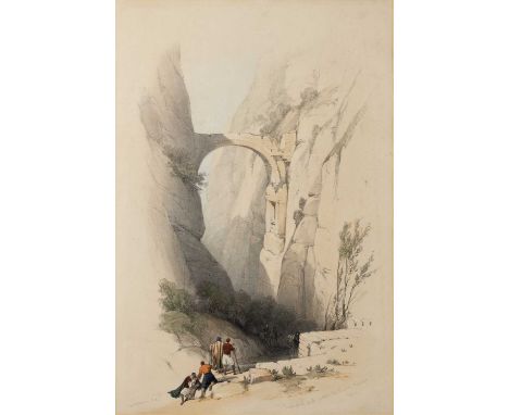 After David Roberts (1796-1864) 'Ravine leading to Petra' lithograph, unsigned, 34cm x 23cmProvenance: Mathaf Gallery Ltd, 24