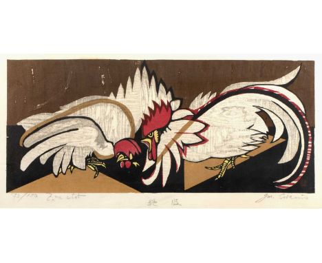 Junichiro Sekino (1914-1988)'Roosters' Japanese woodcut, numbered 73/100, signed in pencil lower right29cm x 61cmCondition re