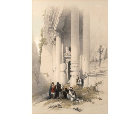 After David Roberts (1796-1864) 'Temple called El Khasne, Petra' lithograph, unsigned, 48cm x 32cmProvenance: Mathaf Gallery 
