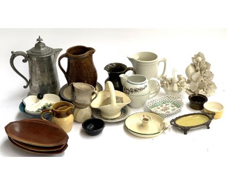 A mixed lot to include enamel candle stick holder; T.G Green; Sakosh etc 