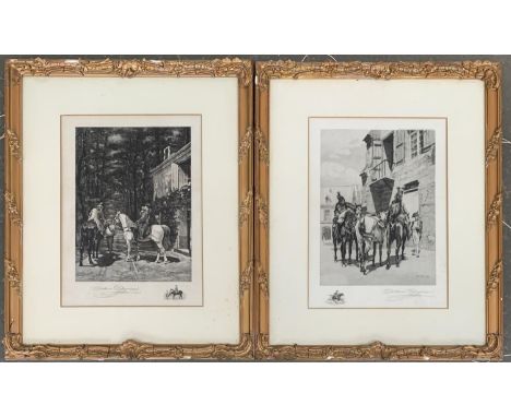 After Antoine Gaymard, two prints after Meissonier, c.1905, each 31x22cm 