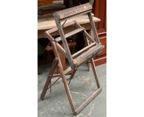An oak folding artist's easel/book stand, 56cmW 