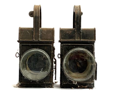 A pair of Merryweather &amp; Sons Ltd fire engine lamps, one with plaque, 'Merryweather &amp; Sons Ltd, Fire Engine makers, L