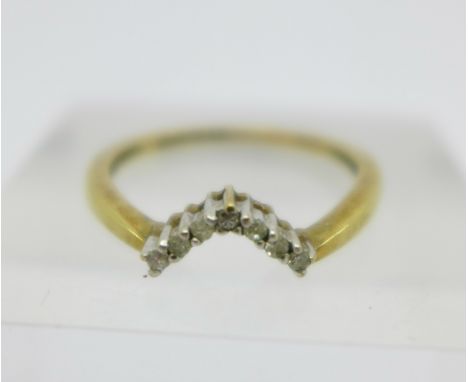A 9ct gold and diamond ring, 1.2g, J
