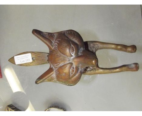 Brass fox door knocker