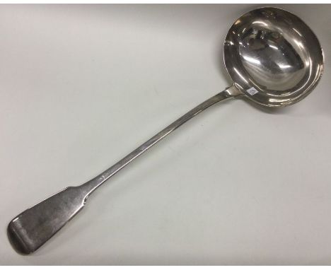 A large heavy George III silver soup ladle. London 1822. Approx. 192 grams. Est. £120 - £150.