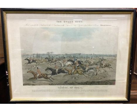 A set of eight framed and glazed various Ackermann hunting prints. Est. £40 - £60.