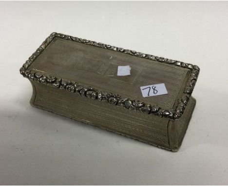 A heavy Georgian silver snuff box with gilt interior. Birmingham. By T&amp;S. Approx. 140 grams. Est. £150 - £200.