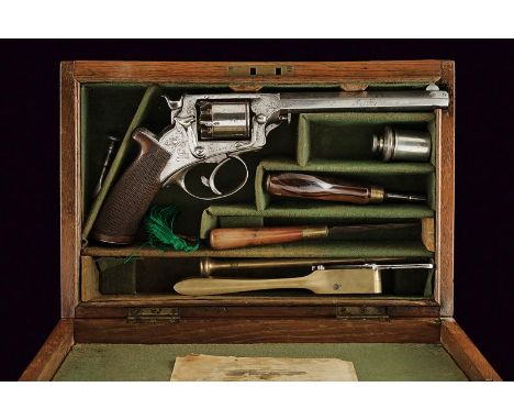 dating: about 1855 provenance: London, Octagonal, rifled, extended in the time of use, 9 mm cal. barrel, engraved at the base