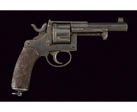 dating: circa 1880 - 1900 provenance: Holland, Octagonal, rifled, high foresight, 10 mm cal. barrel; six-shot ribbed cylinder