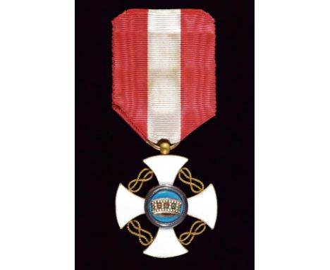 dating: 19th Century provenance: Kingdom of Italy, Gilded and enameled silver knight's cross (of old manufacturing, with ligh