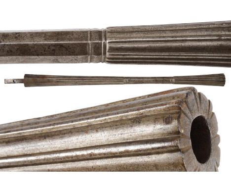 dating: 16th/17th Century provenance: Italy, Ancient barrel of XVI century transformed into a flintlock. Three.stage. Segment