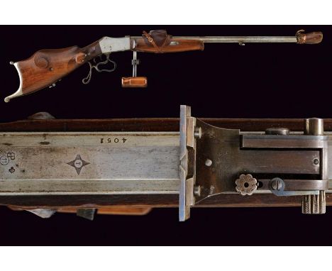 dating: about 1880 provenance: Swiss, Heavy, rifled, 7,5 mm cal. barrel (bore in perfect condition), marked at the base with 