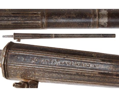 dating: 17th/19th Century provenance: Brescia, Three-stage, 22,5 mm cal. barrel of Mid XVII century. Breech with decorations 