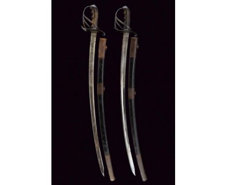 dating: 19th Century provenance: Europe, Medium-wide, curved, single-and-false-edged blades, with hollow tip, wide fuller, en