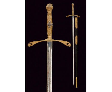 dating: First half of the 20th Century provenance: Italy, Blade engraved with Savoy eagle, badge, trophies and floral motifs.