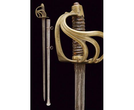 dating: 1813 provenance: France, Straight, single-and-false-edged blade with double groove and tang, '......1813'. Brass hilt