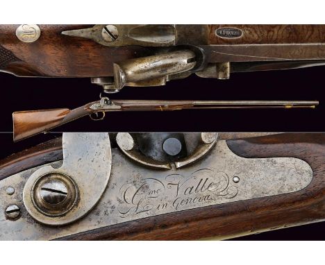 dating: Mid 19th Century provenance: Genova, Beautiful, long, smooth, damasked, two-stage barrel, octagonal at the first part