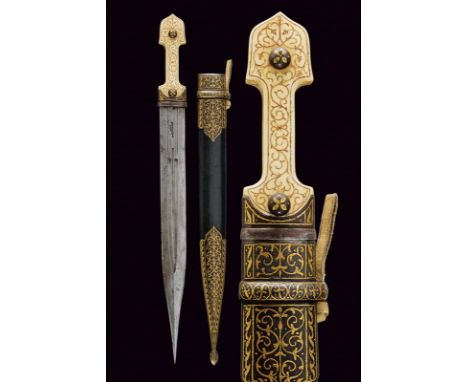 dating: last quarter of the 19th Century provenance: Daghestan, Straight, double-edged blade with three grooves and a deep Ar