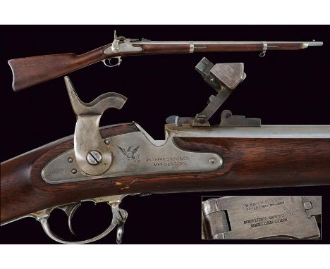 dating: 1864 provenance: USA, Round, rifled barrel, with adjustable rear sight and fore-sight, bolt marked 'W. H. &amp; G. W.