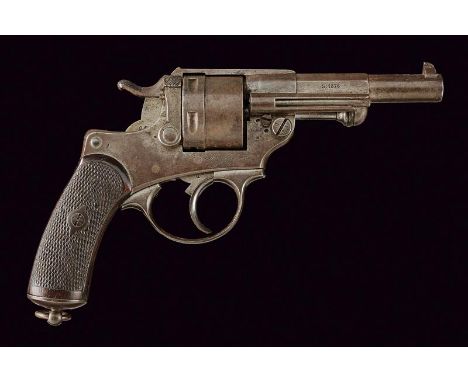 dating: 1876 provenance: St. Etienne, Two-stage, octagonal and round, 11 mm cal. barrel, with foresight, featuring the marks 