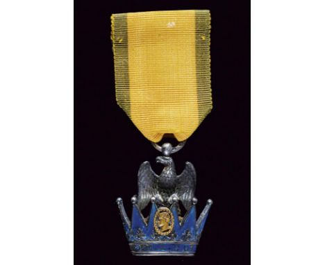 dating: First half of the 19th Century provenance: Kingdom fo Italy (Napoleonic), Knight's cross in silver and blue enamels (